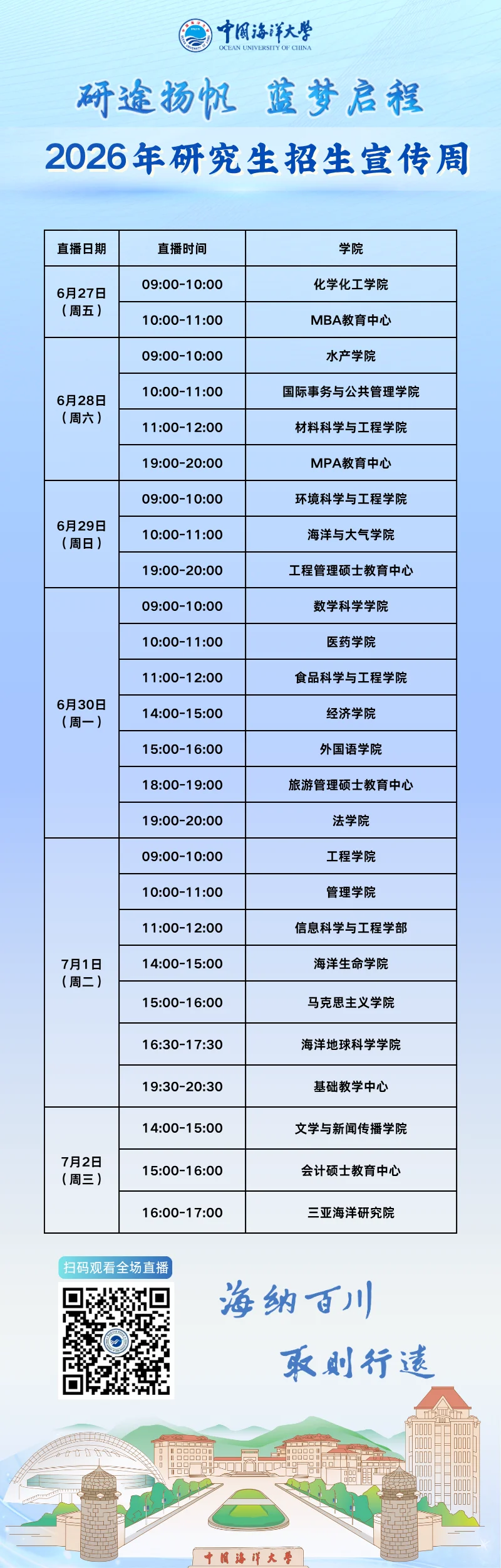 中国海洋大学2026年研究生招生宣传周宣讲周