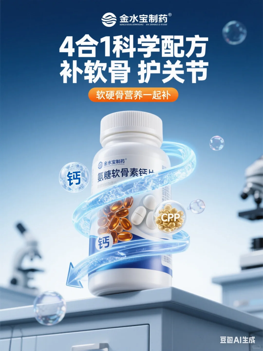 又是一组精彩AI生成保健品首图海报！