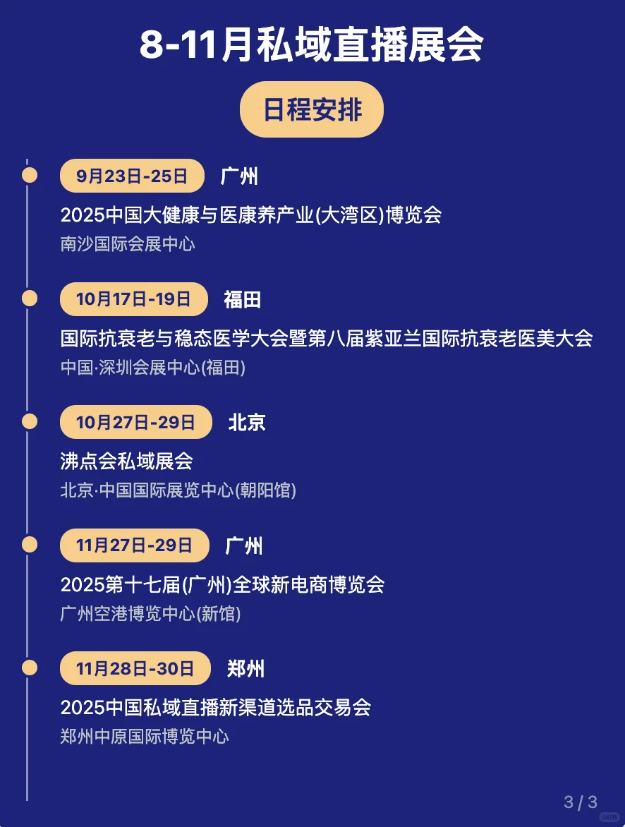 8-11月私域直播展会日程安排，快收藏