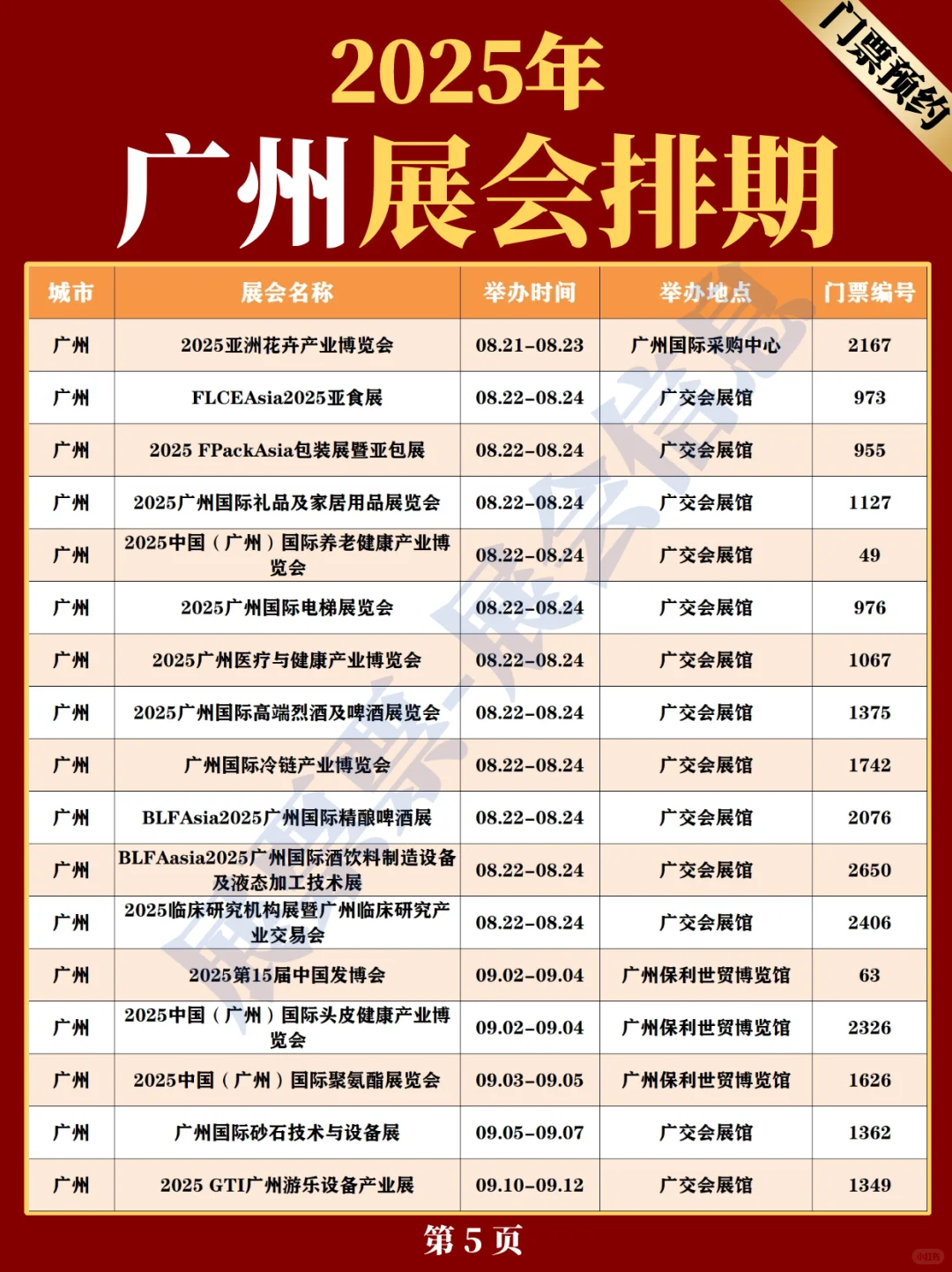 新❗广州2025全年展览会排期表（5.20更新）