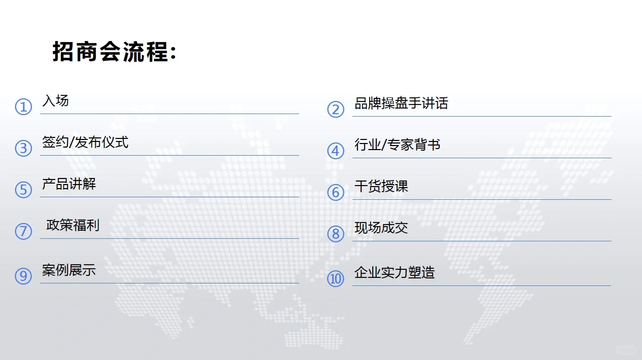 招商会流程，看懂了，成功就近了