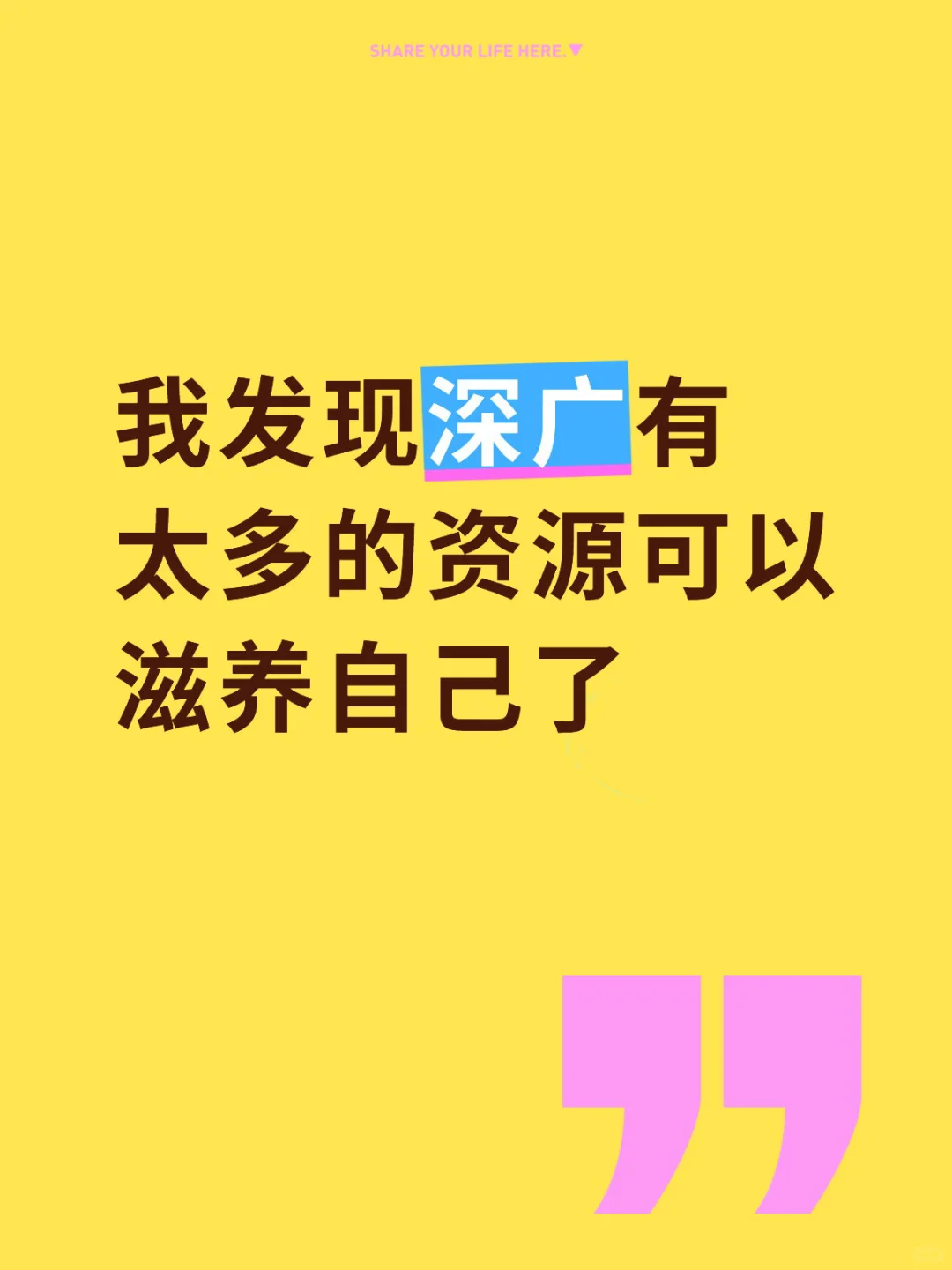 我发现深广有太多的资源可以滋养自己了！
