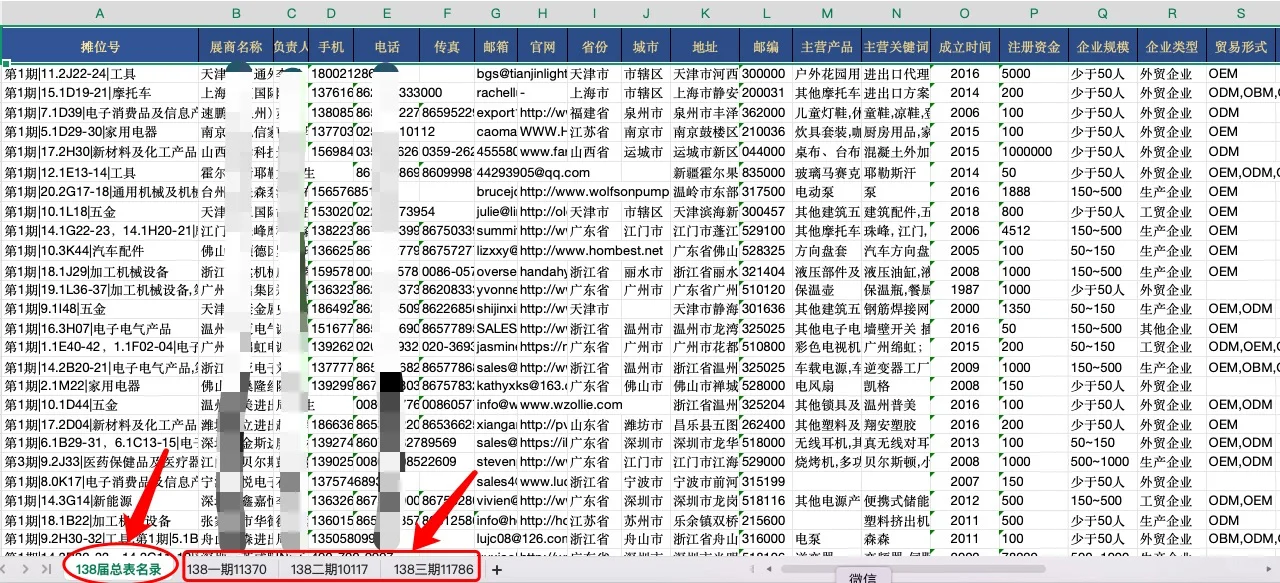 2025年秋季138届参展商名录（1.2.3.期都有）