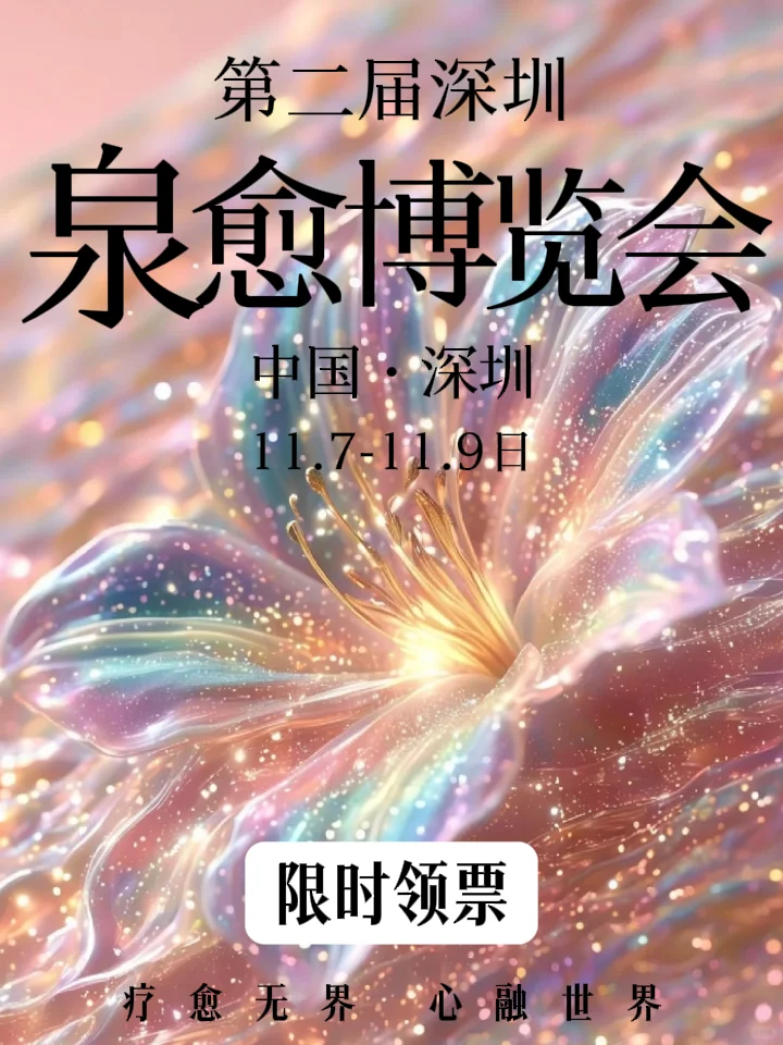 深圳第二届泉疗愈博览会，限时领票啦?
