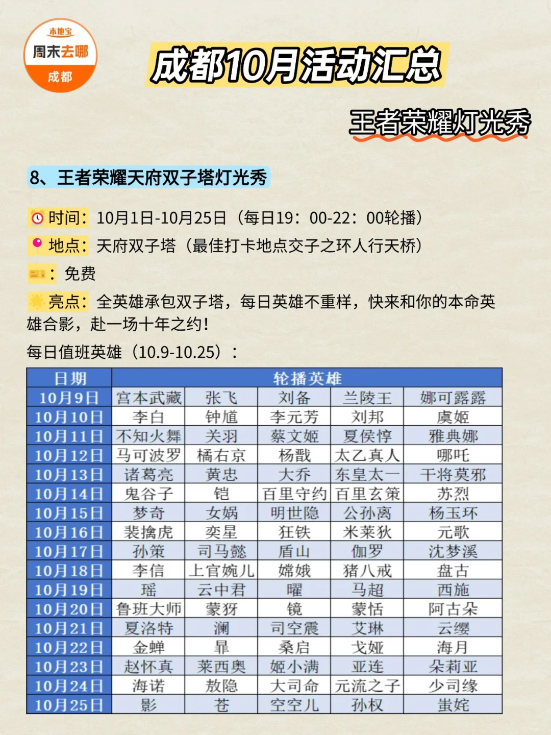 好玩好逛，成都10月活动汇总！大多免费