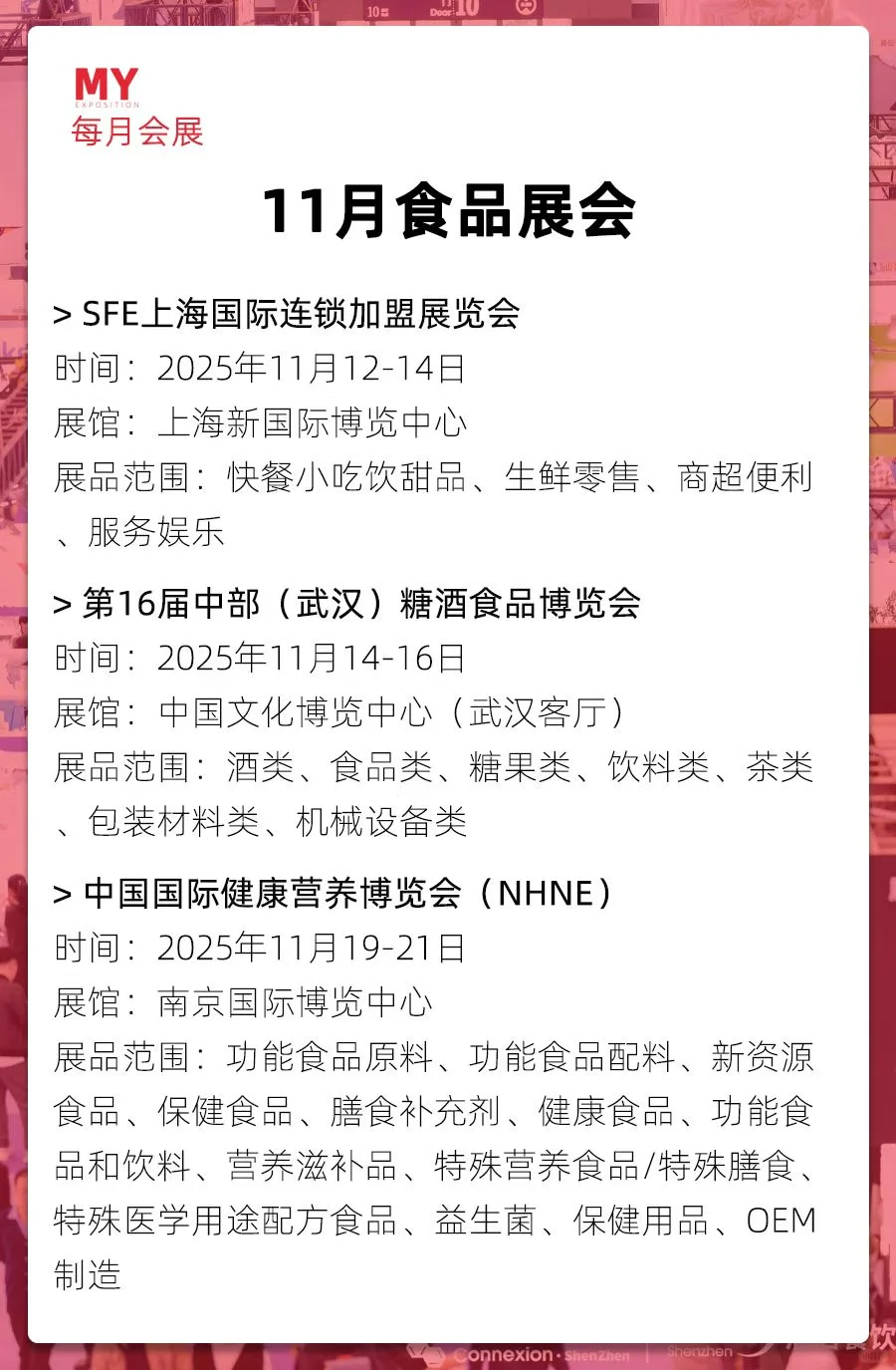 参观登记|2025年11月全国食品展会