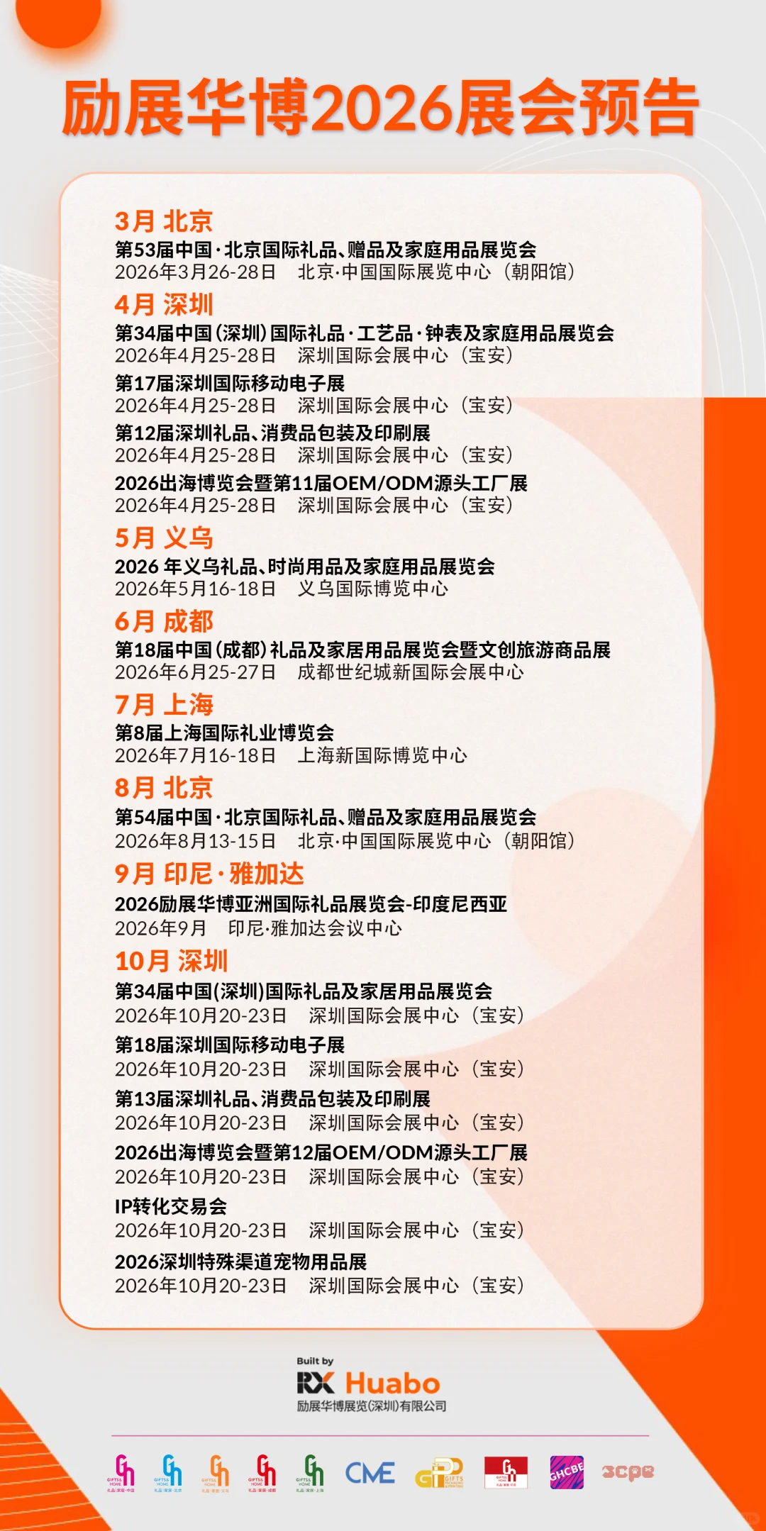 2026年，礼品展会排期表，报名选位中！！