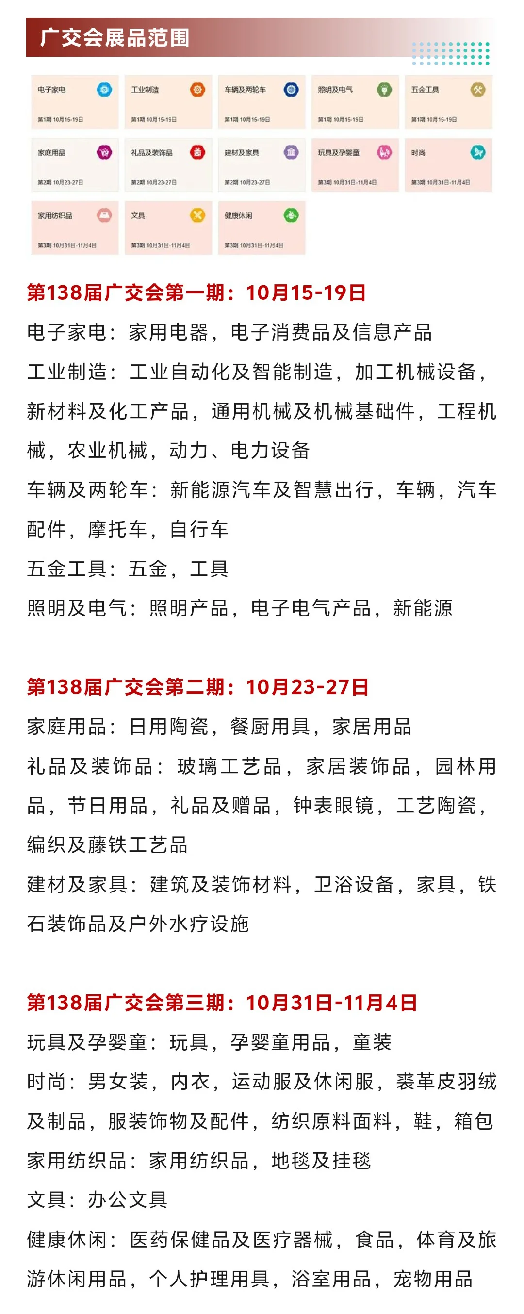 10月15日广交会攻略（布局图+展商名录）