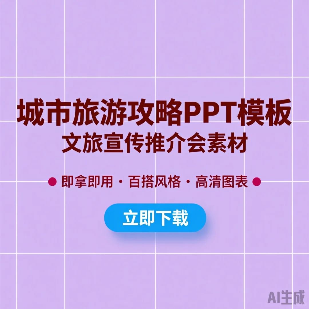 城市旅游攻略PPT模板·景点文旅宣传推介会