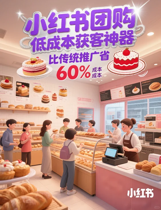 小红书团购,低成本获客比传统推广省60%