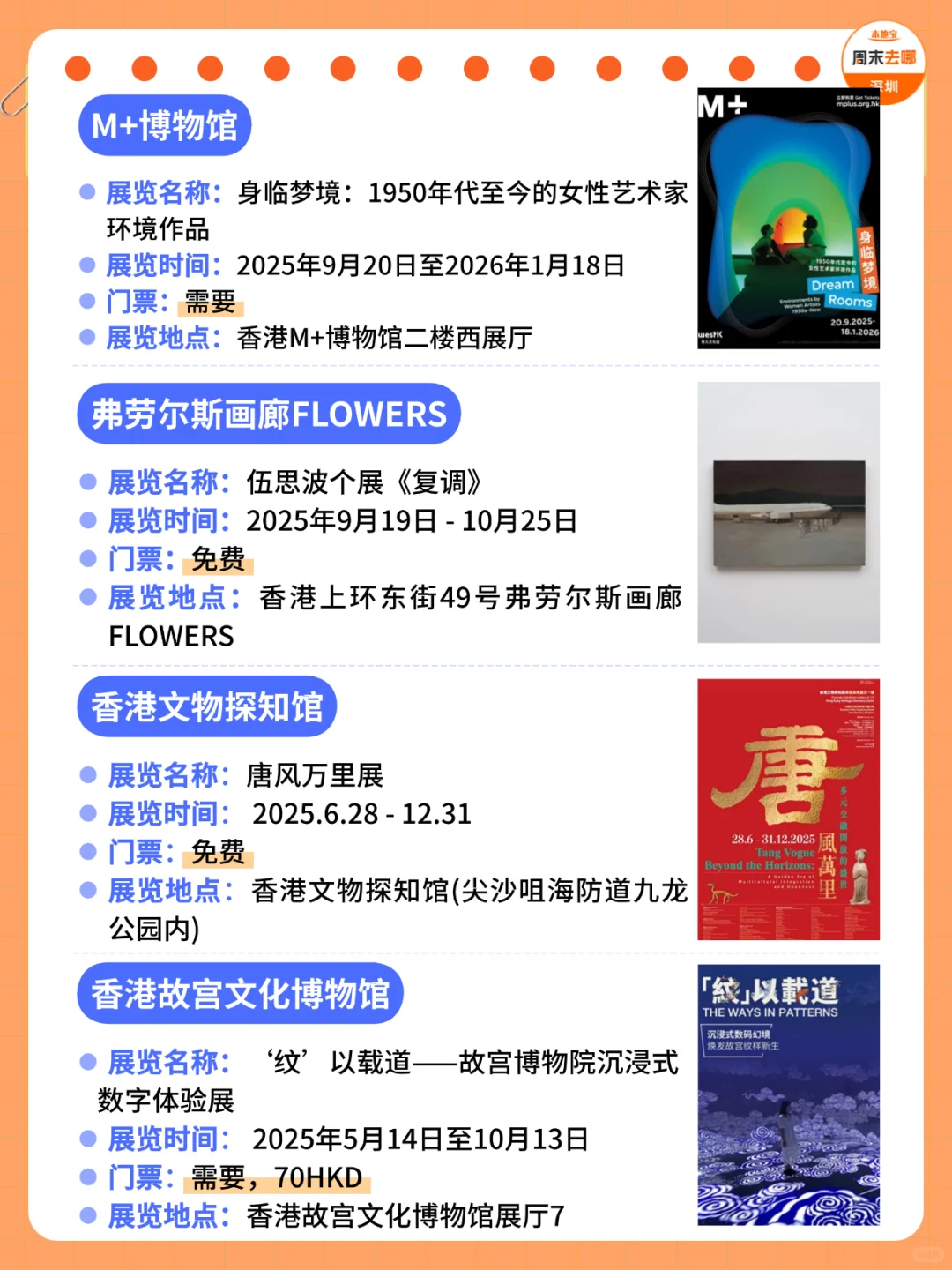 香港10月展览汇总?这61个展错过真的会哭