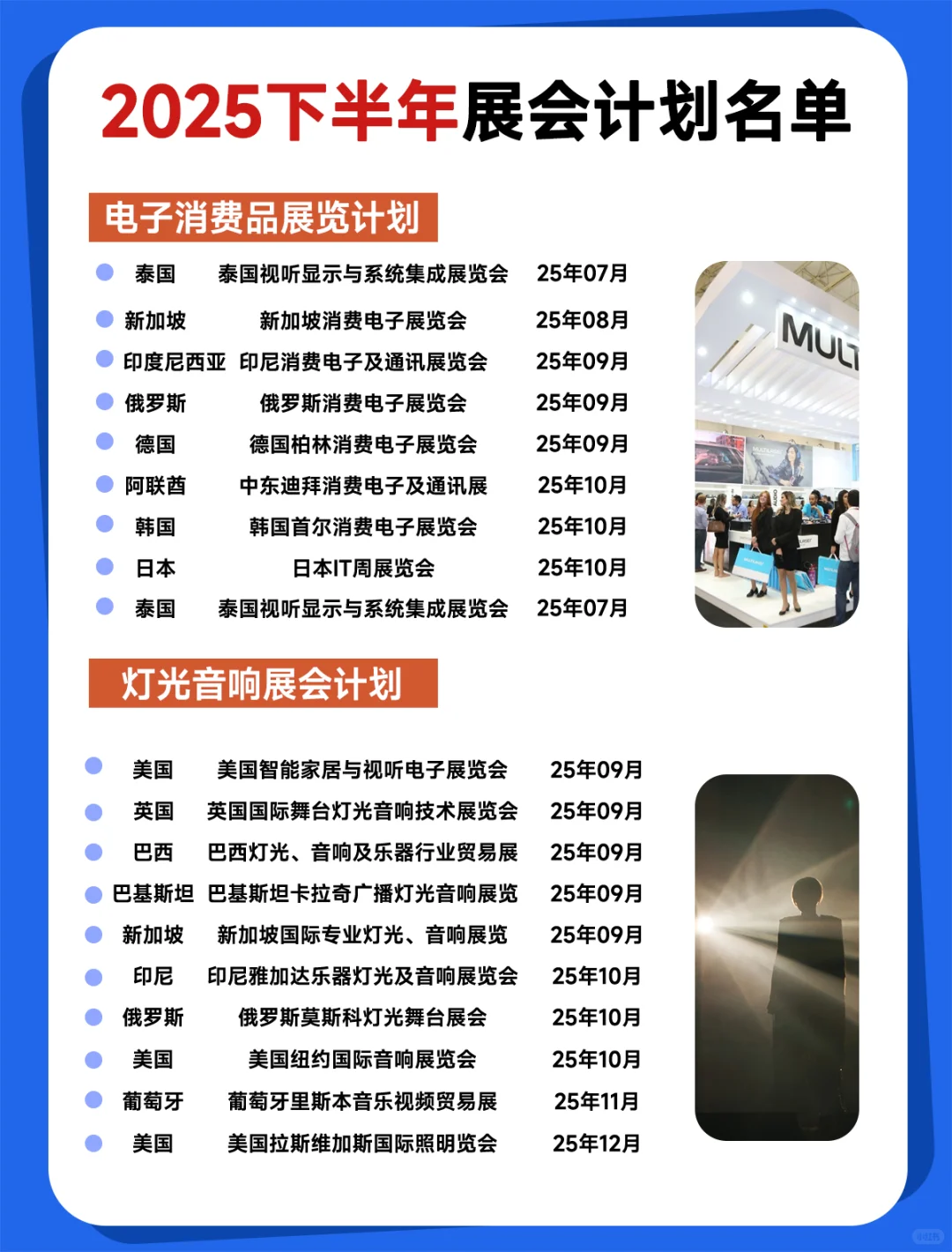 25年国际展会展会计划！下半年