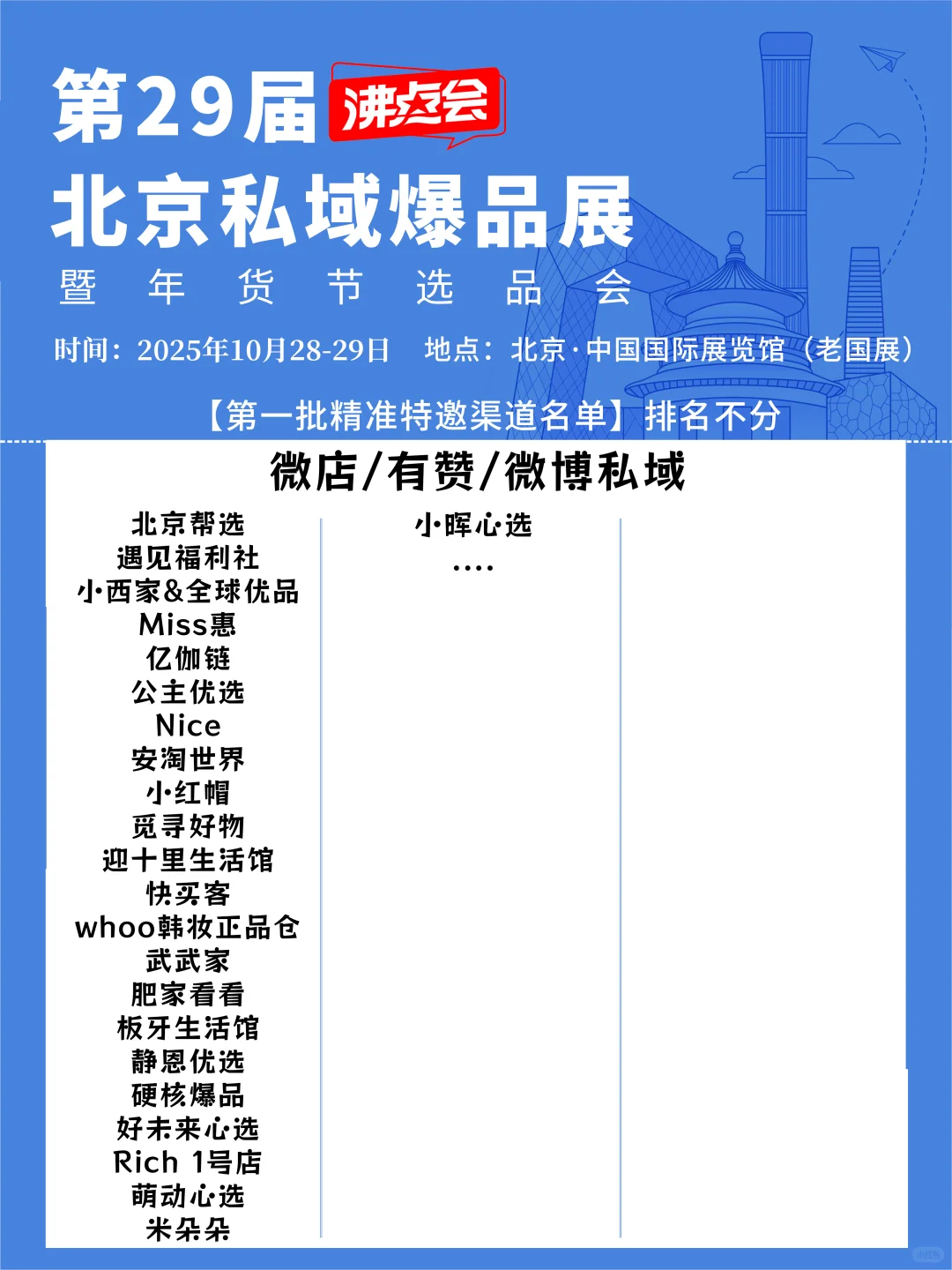 29届沸点会第一批渠道名单,持续更新中....