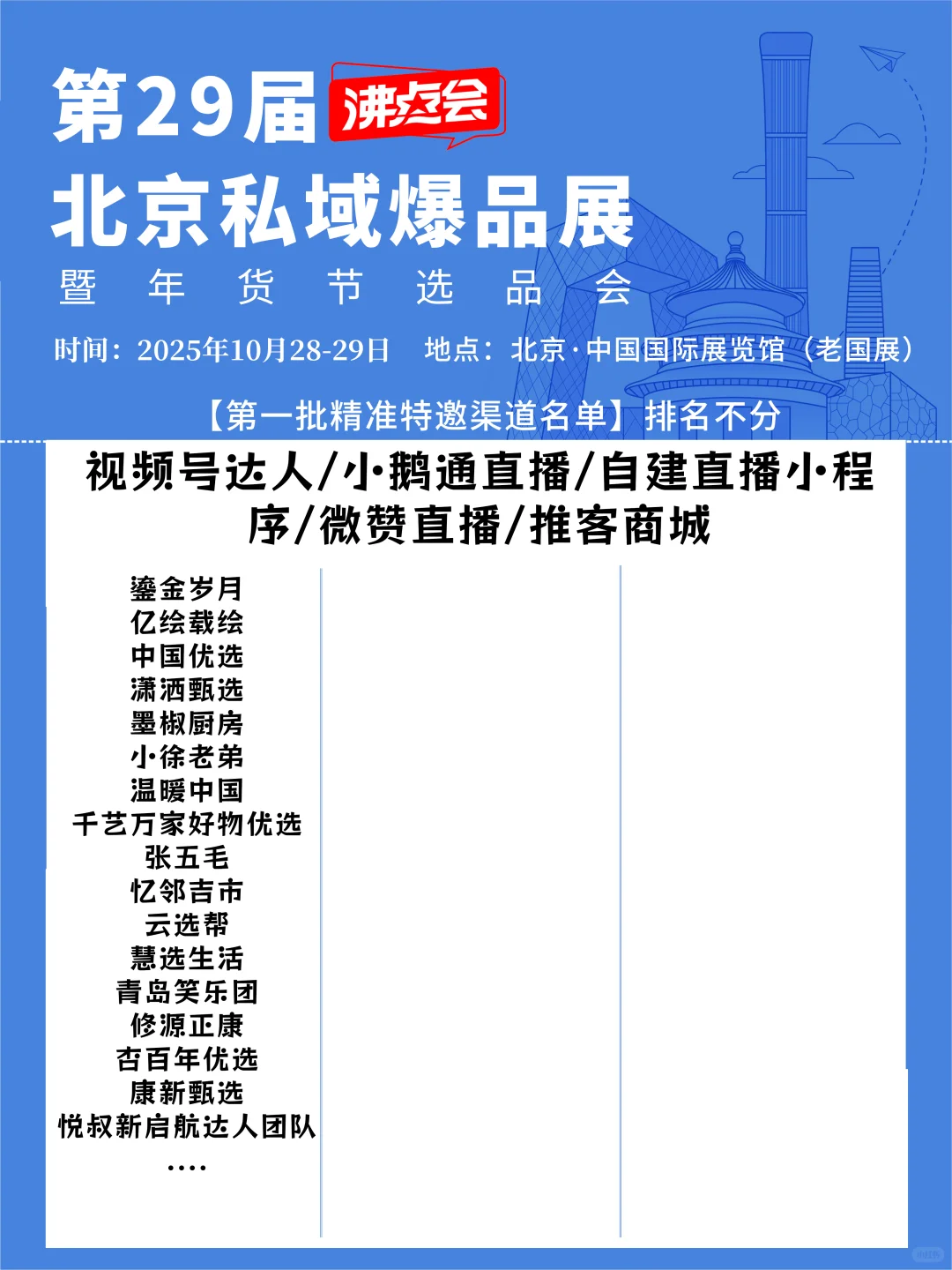 29届沸点会第一批渠道名单,持续更新中....