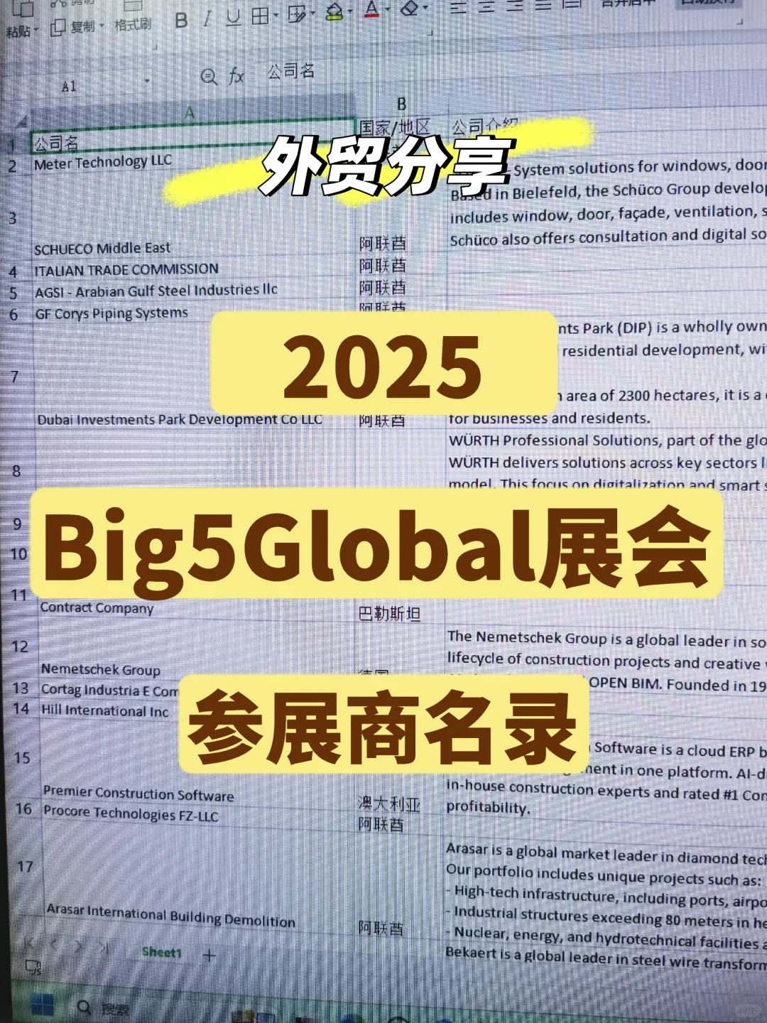 外贸分享-Big5Global展会参展商名录