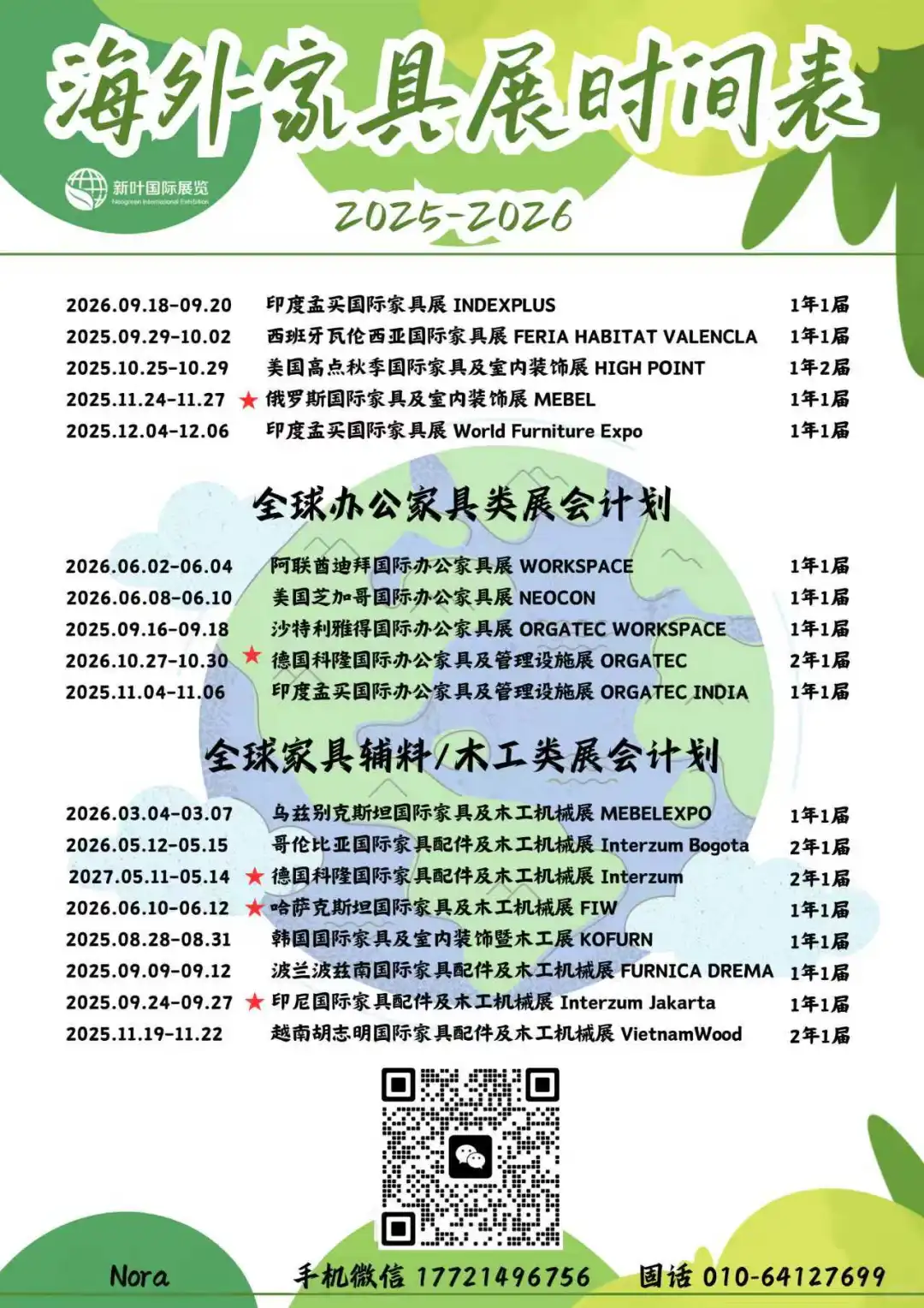 25年-26年海外家具展行程表‼️更新咯