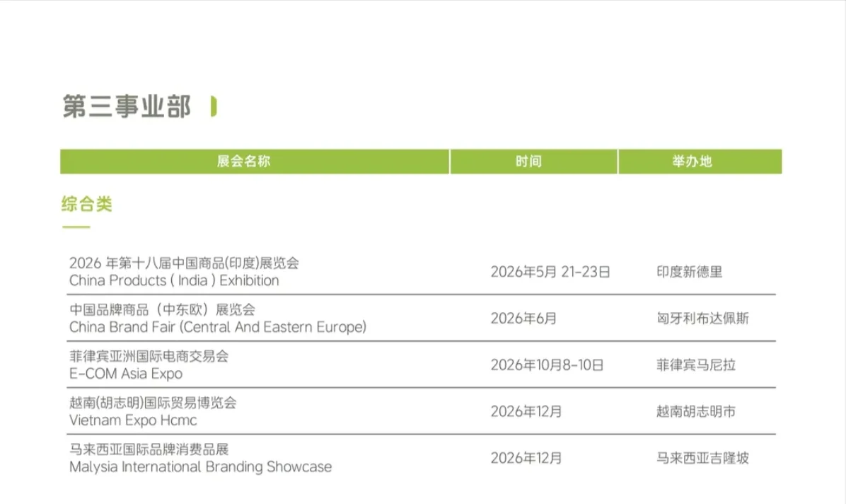 2026年展览计划
