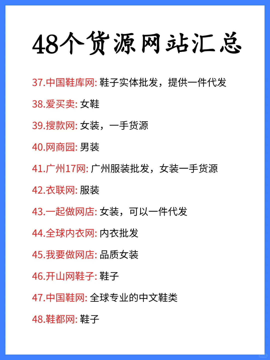 48个货源网站汇总，你用过几个？