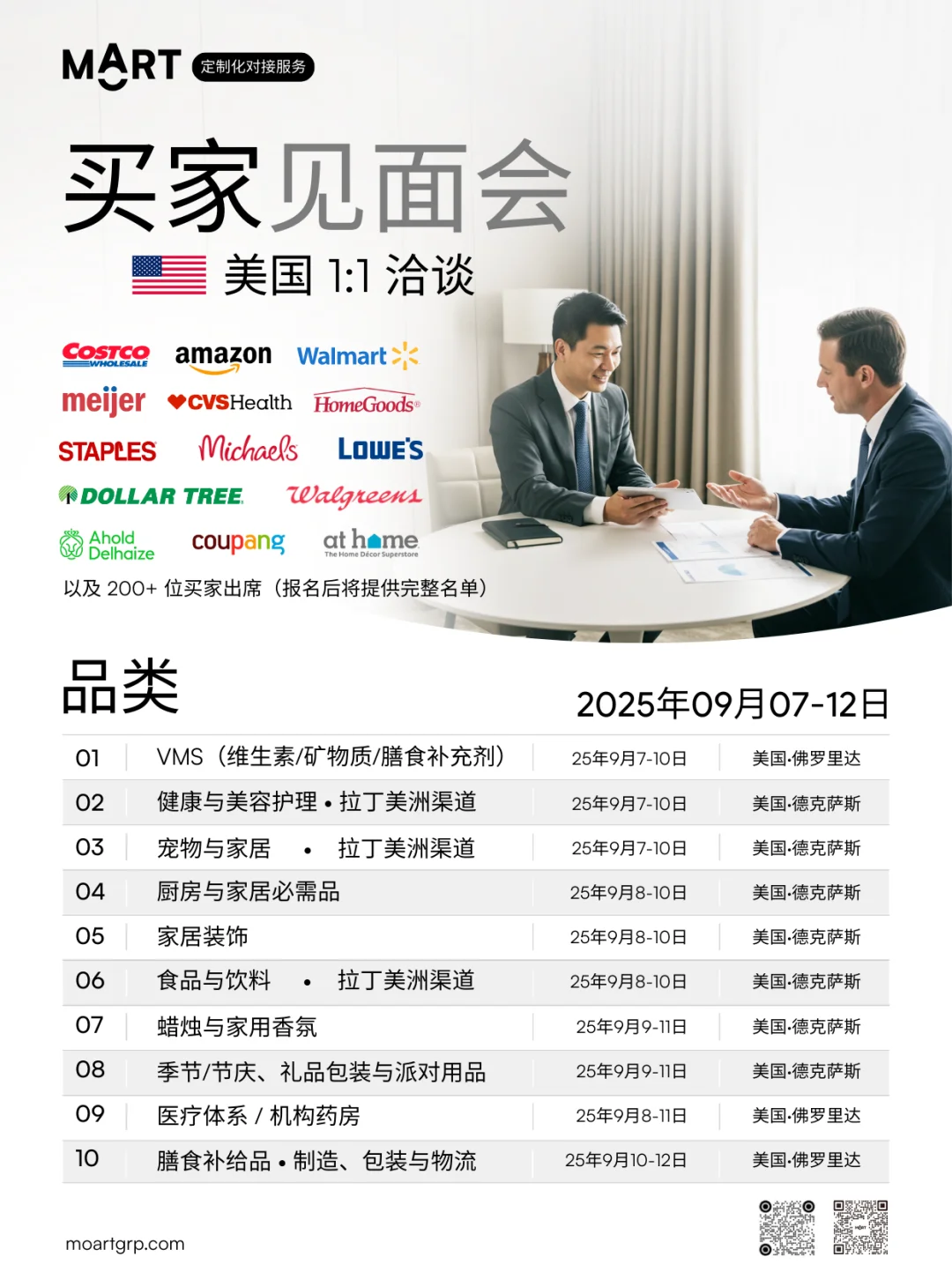 2025年9月· 北美商超买家见面会日程