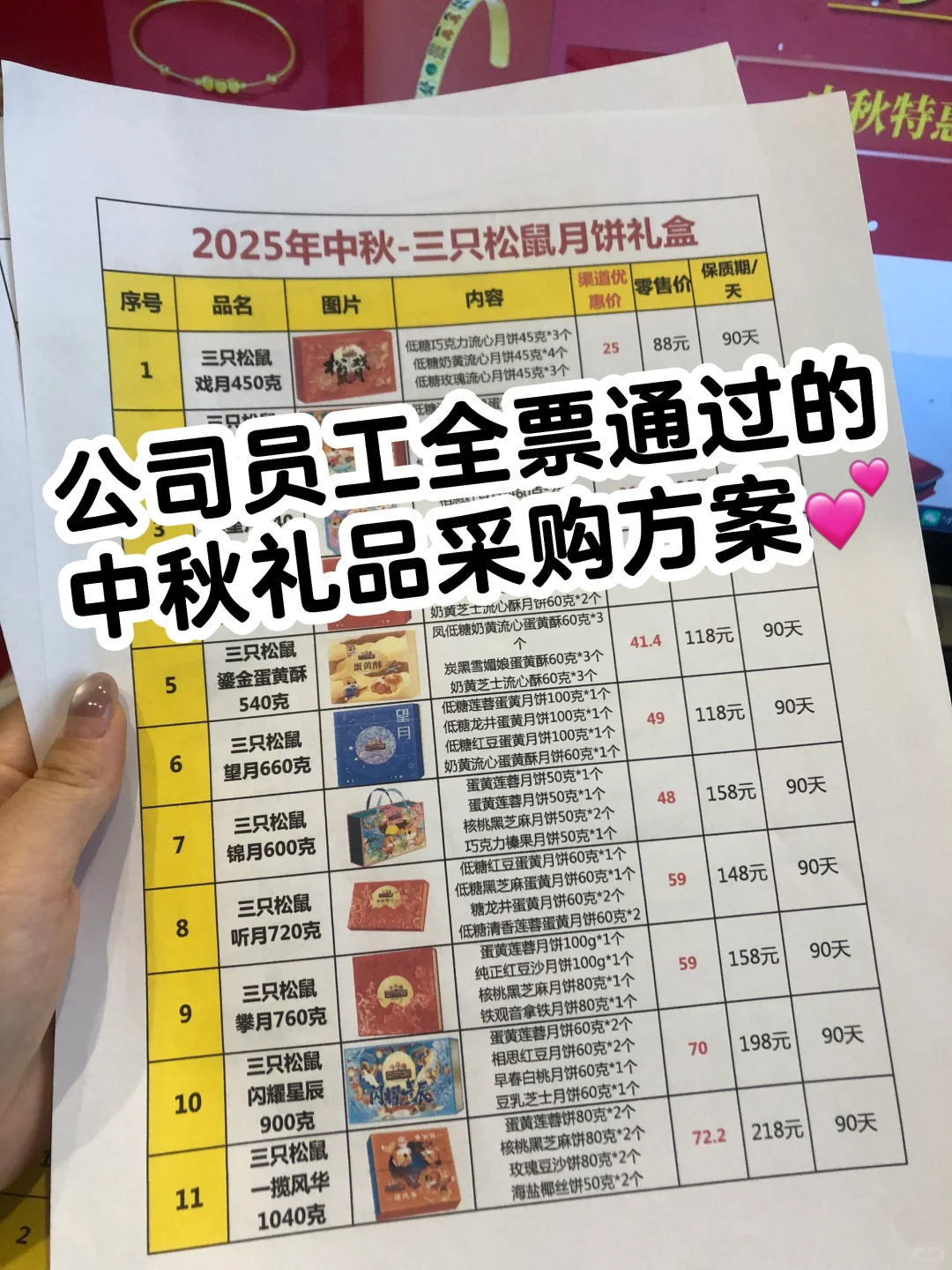 公司员工全票通过的中秋福利礼采购方案?