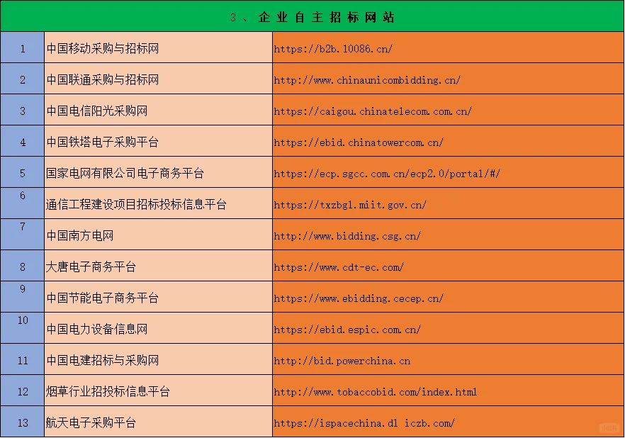投标人必备网站