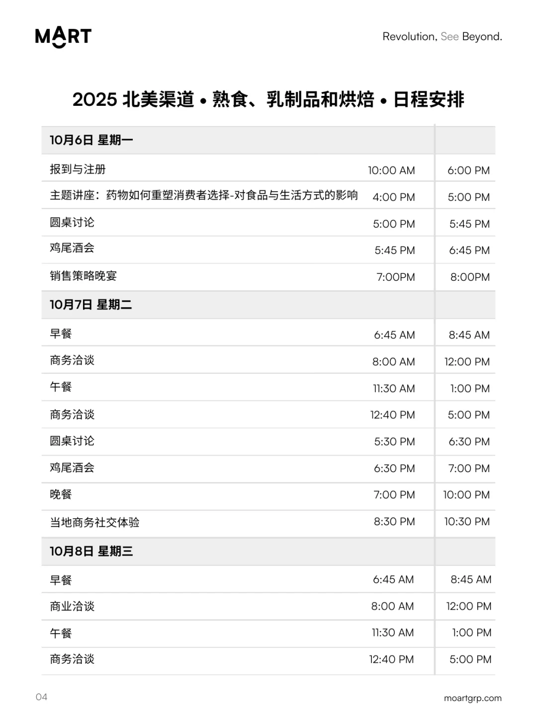 10月 · 美国商超买家见面会 · 预制食品