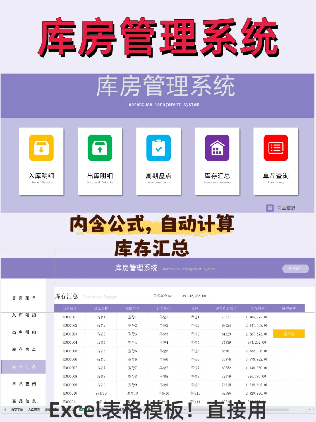 这恐怕是我用过蕞好用的出入库管理表