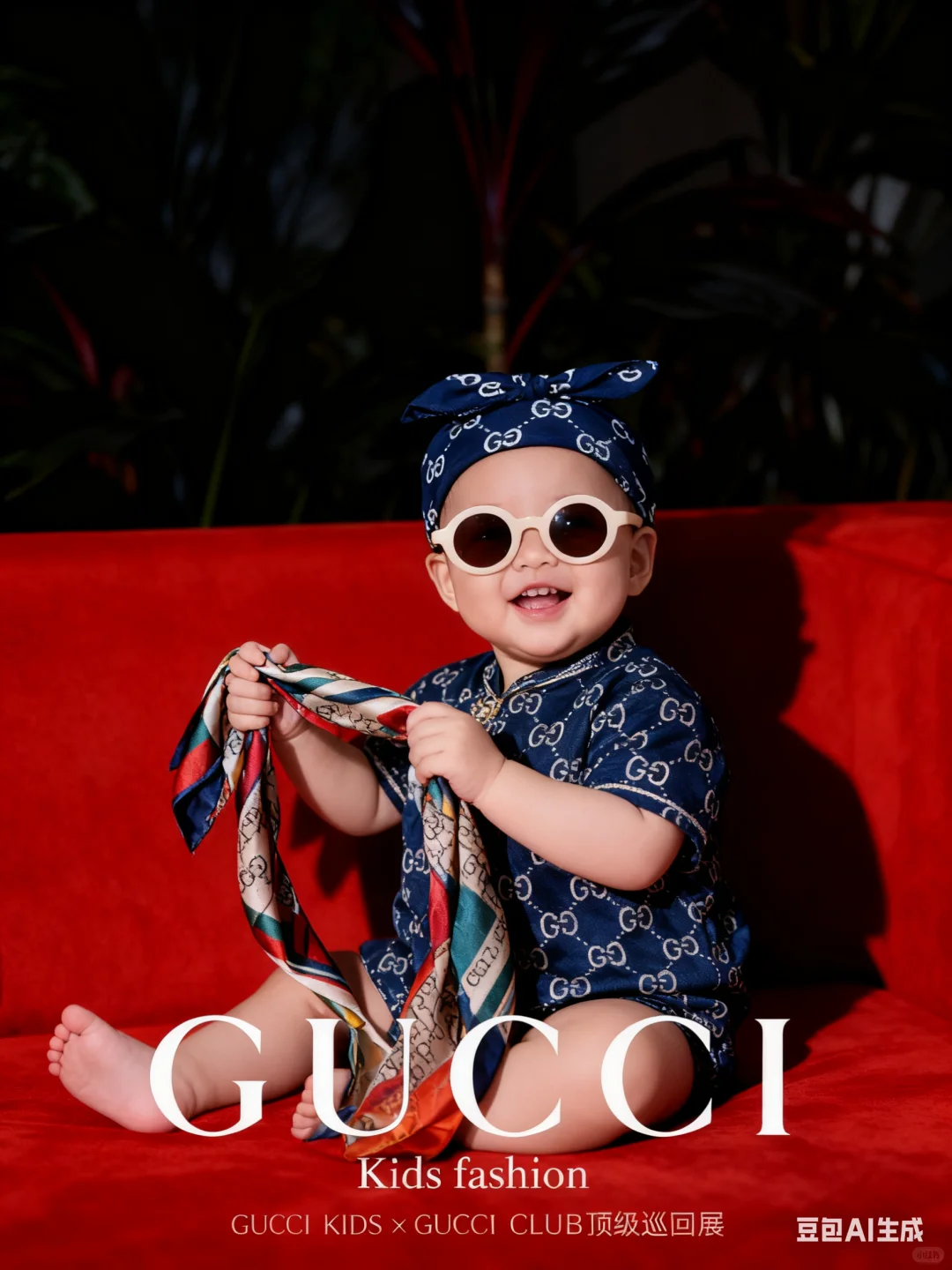 豆包换装做GUCCI时尚大片AI口令分享