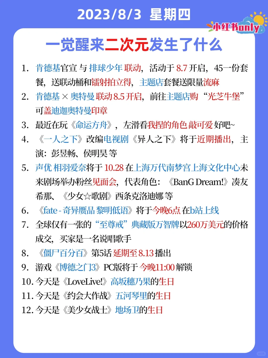 一觉醒来二次元发生了什么？2023/8/3
