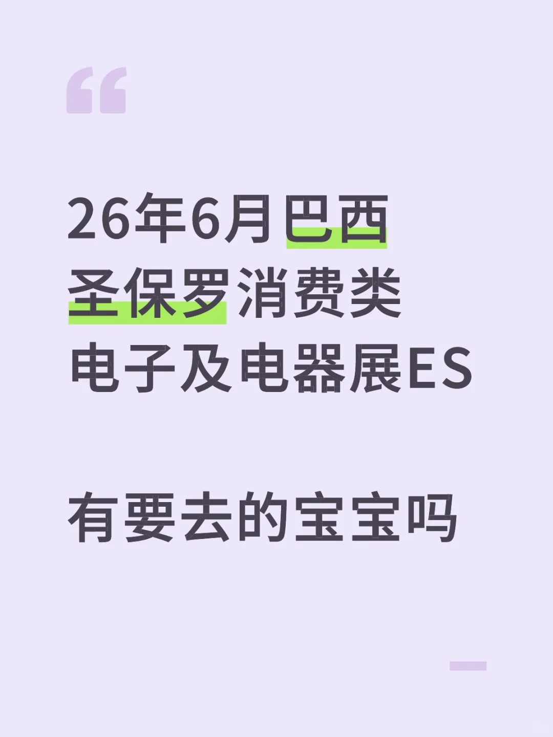 26年6月巴西圣保罗消费类电子及电器展ES
