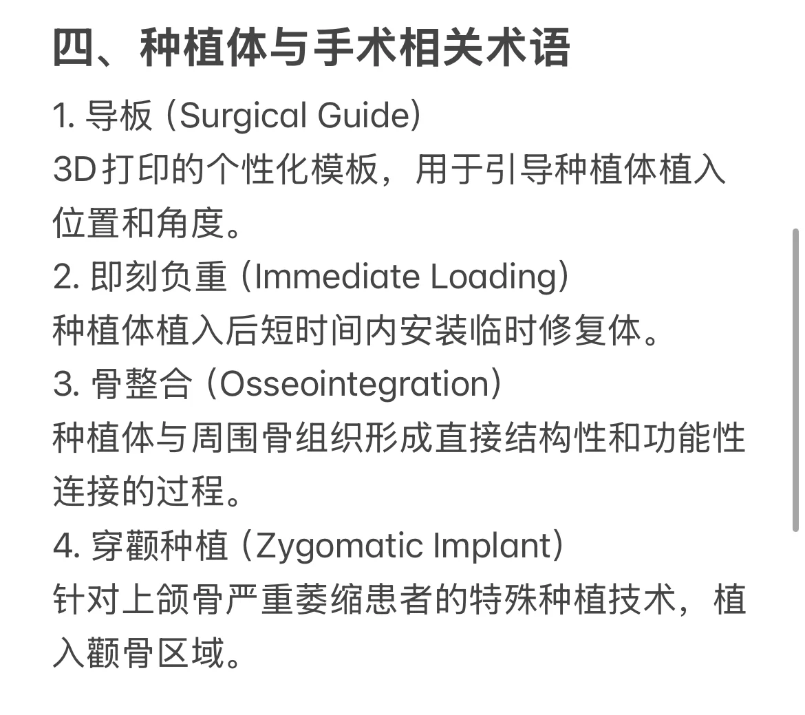 ✅答应大家的口腔展术语表来啦