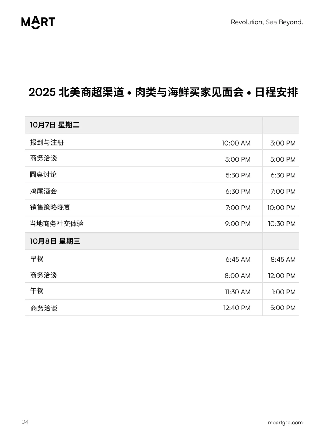 10月 · 美国商超买家见面会 · 鲜肉冻肉