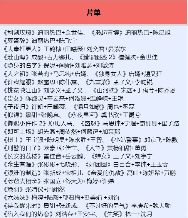2025鹅厂大剧片单