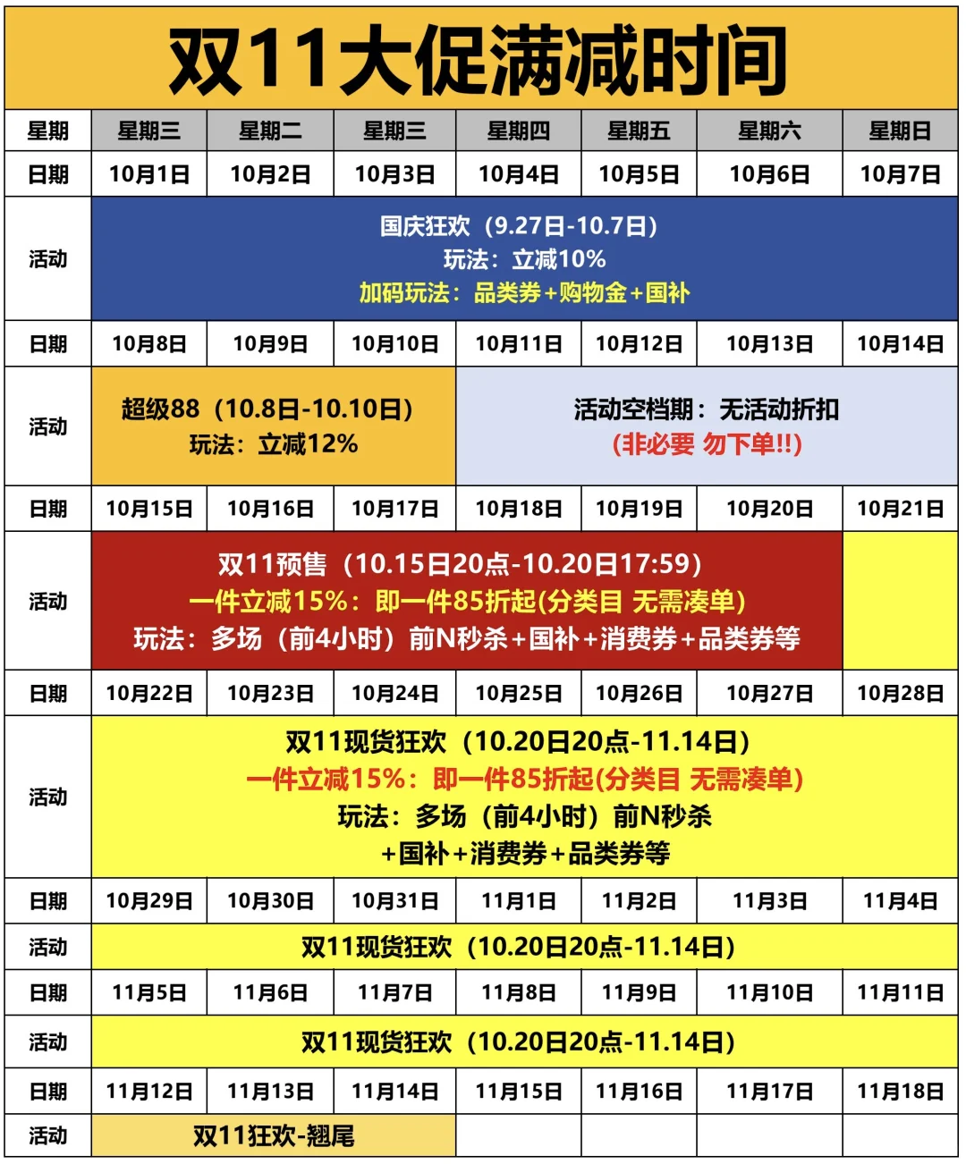 请查收‼️双11活动立减时间