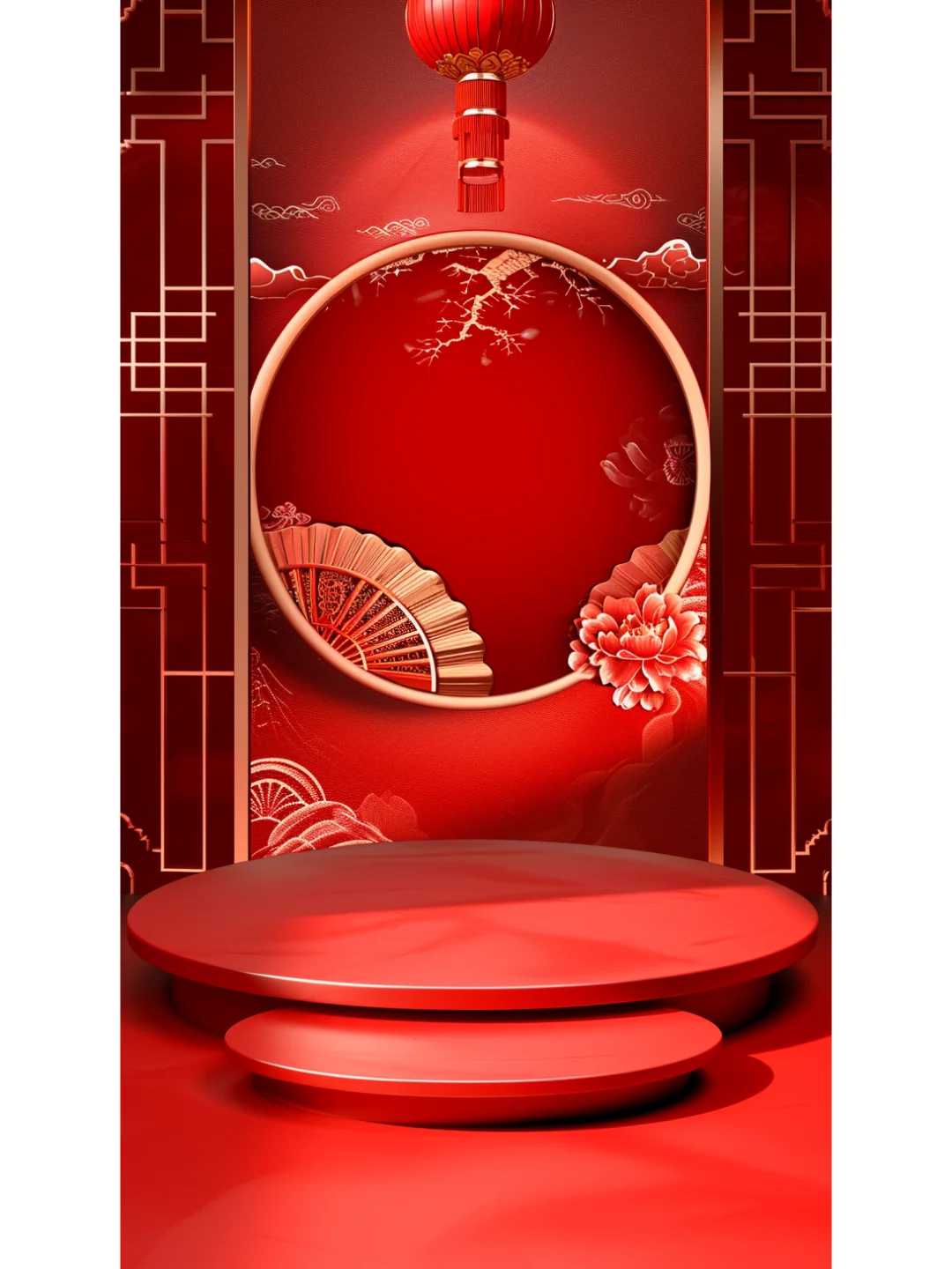 Midjourney | 红色质感电商展台背景图分享