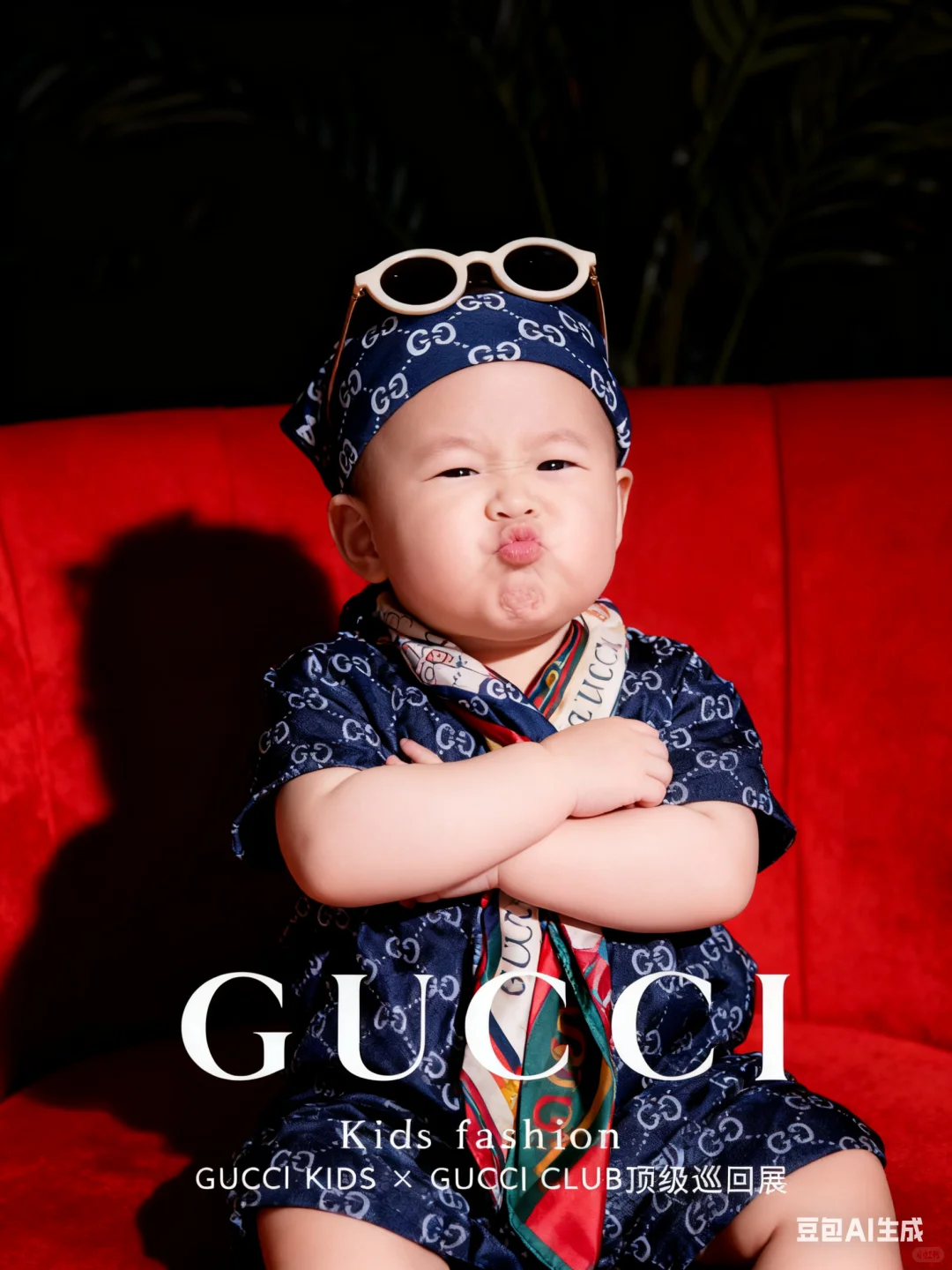 豆包换装做GUCCI时尚大片AI口令分享