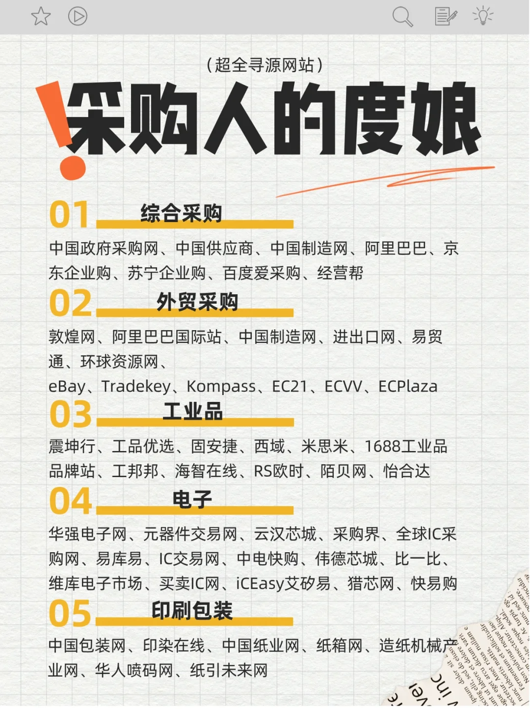 采购人的“度娘”（超全寻源网站）