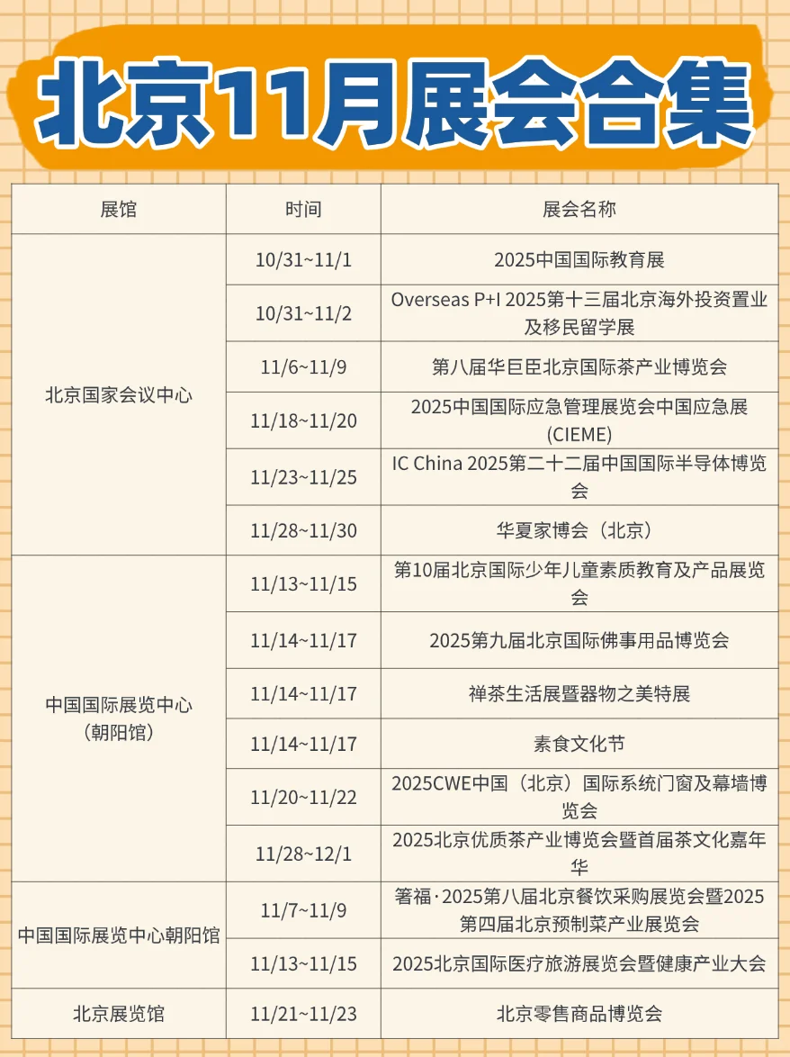 承包你整个11月的周末！北京展讯?