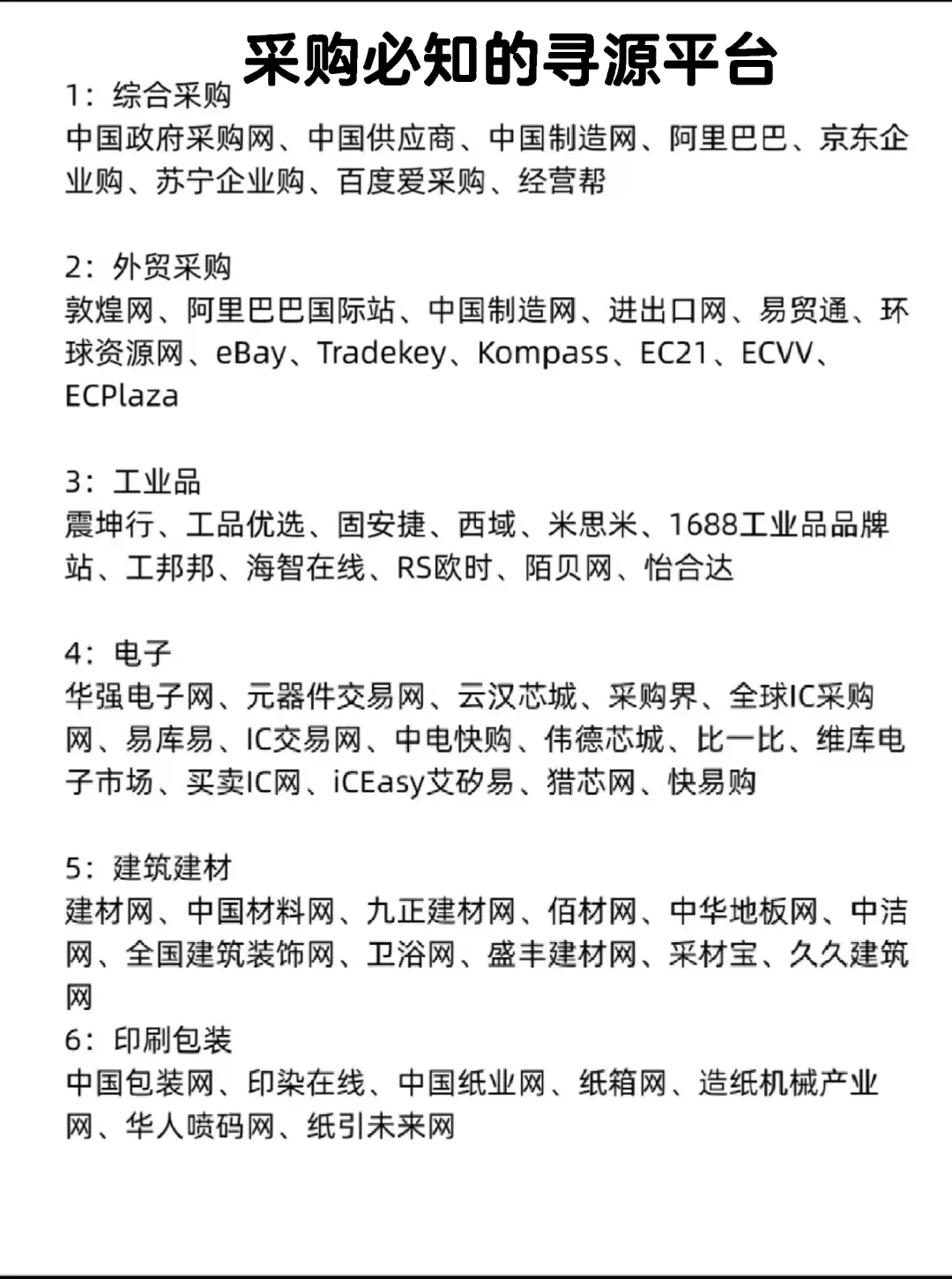 采购必知的寻源平台大全