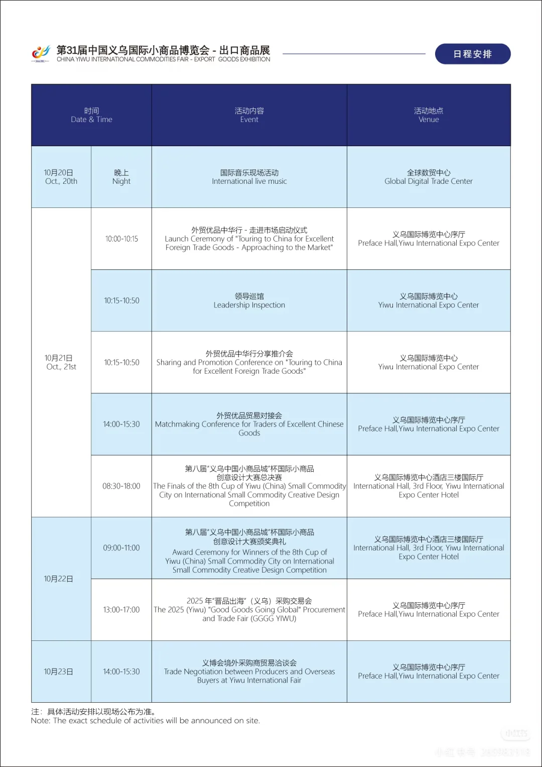 义博会参观指南
