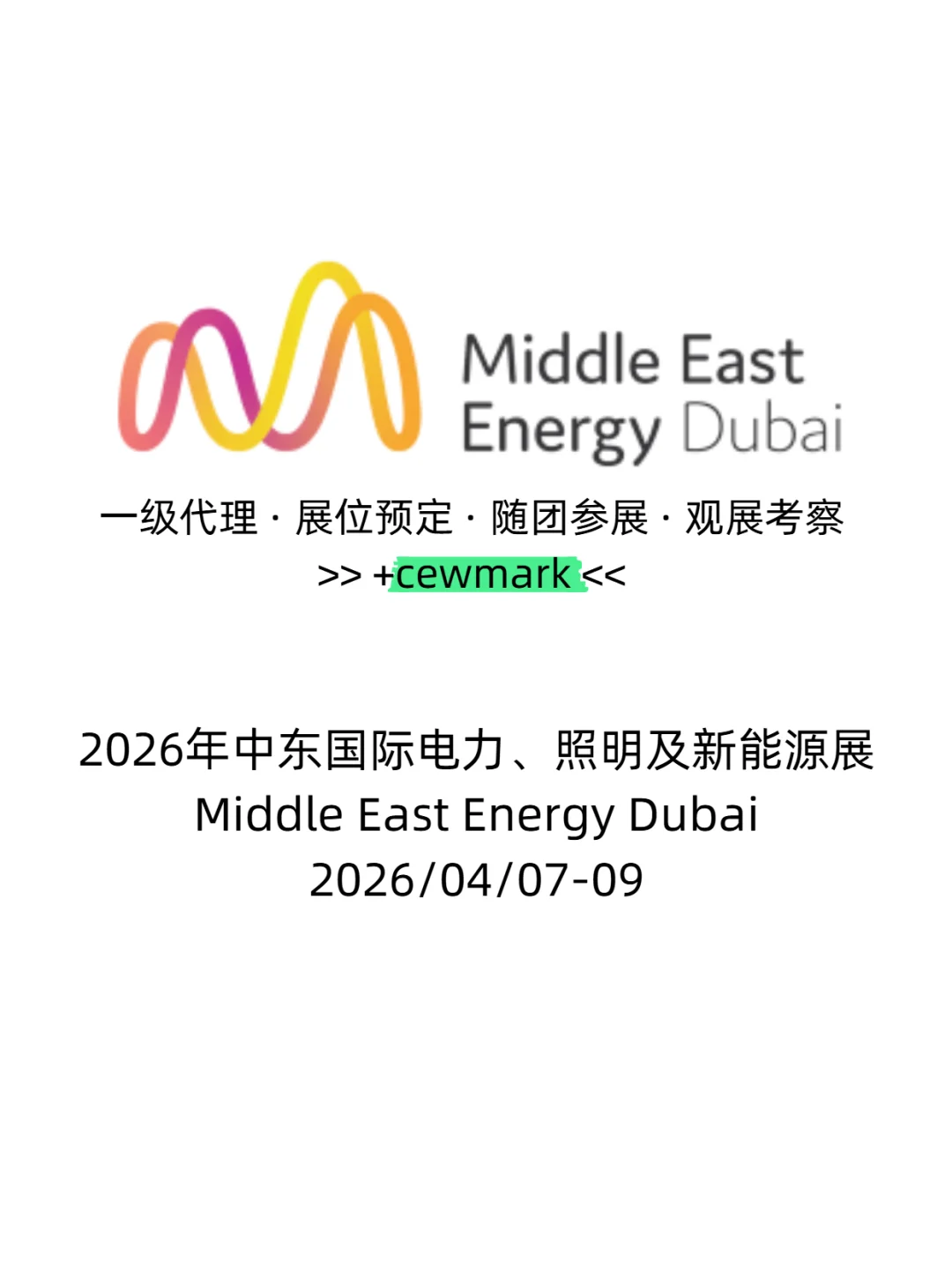 2026年中东阿联酋迪拜电力、新能源展览会