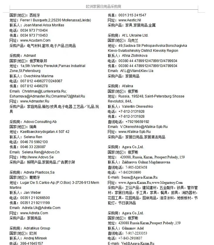 广交会全球采购商名录