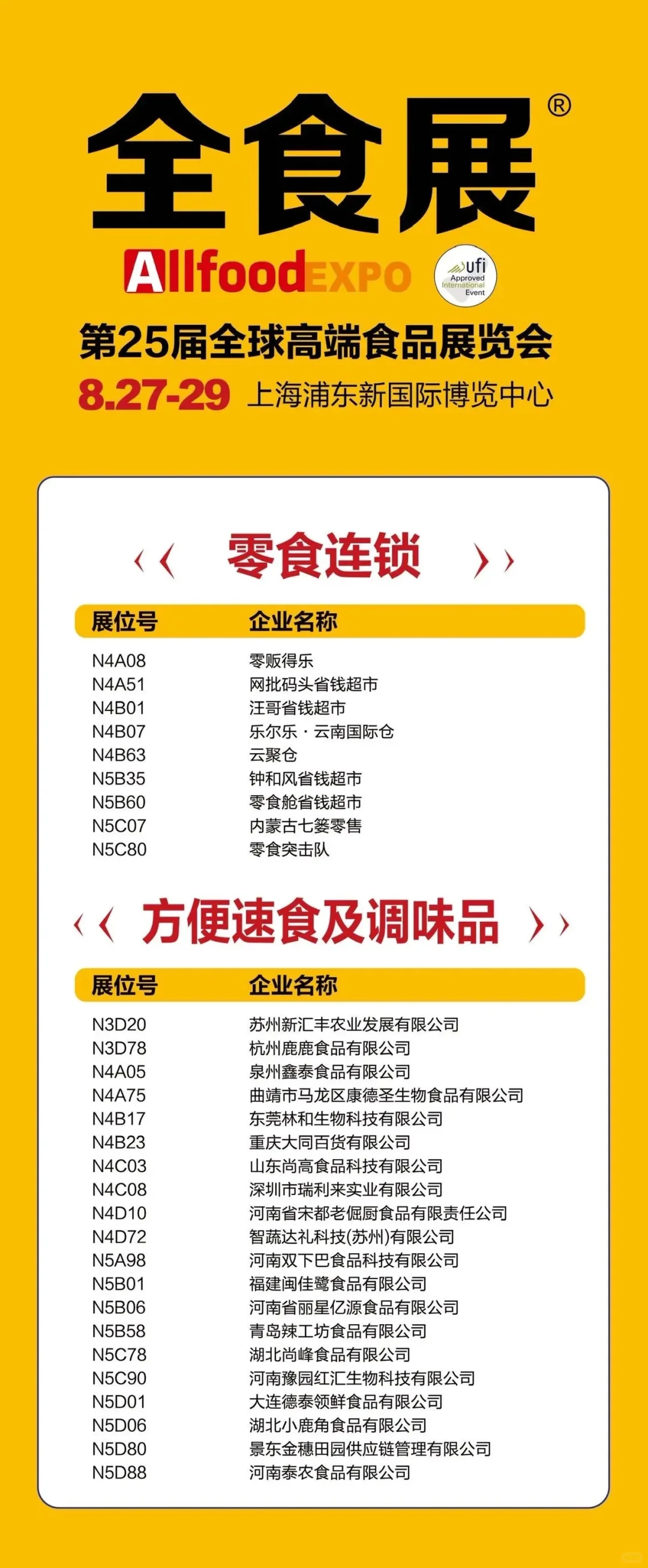 上海全食展参展商名录