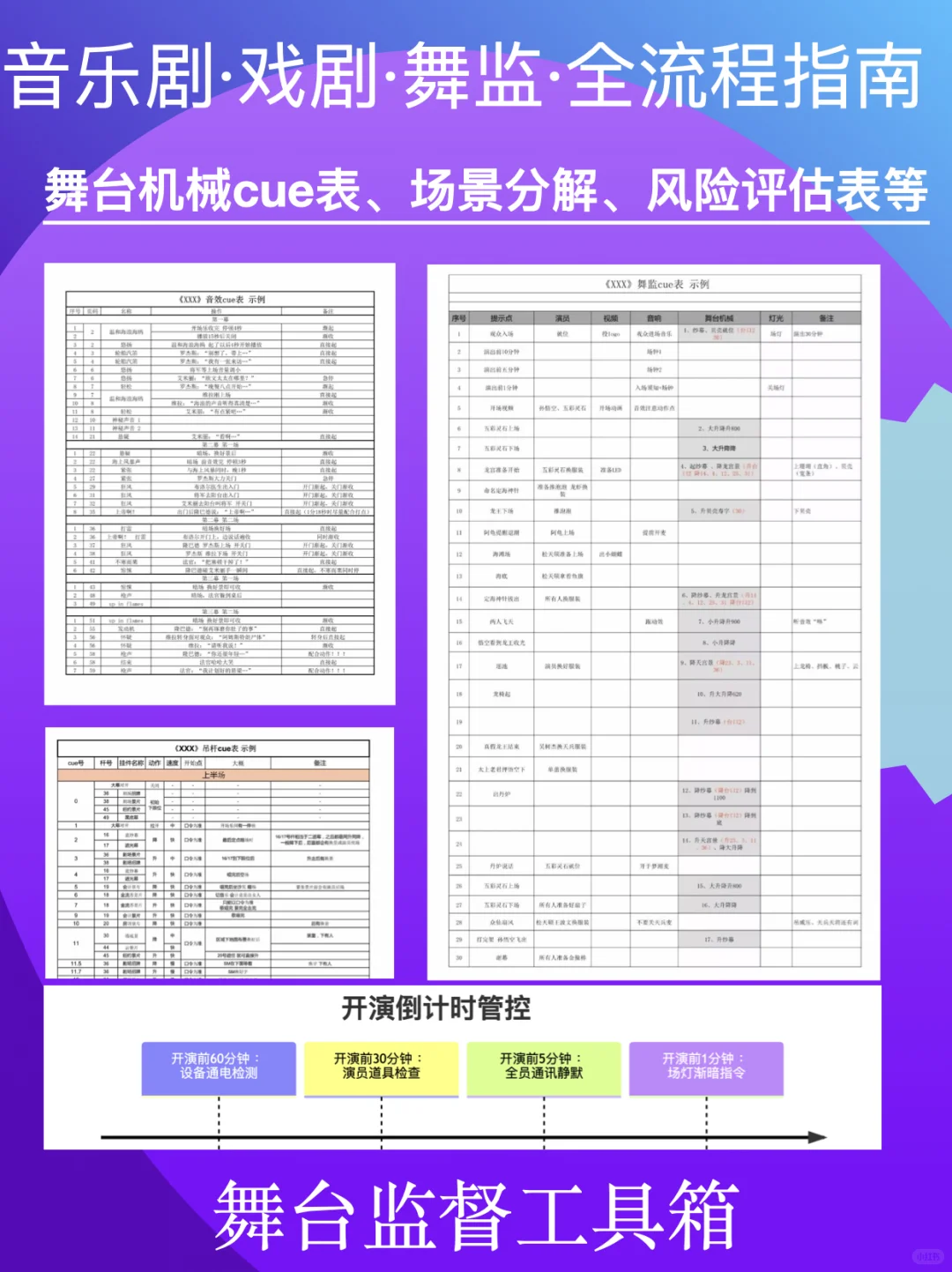 舞台监督全能体系:手册+课程+131表✅