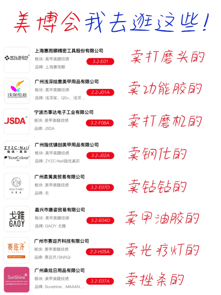 美博会展商名录