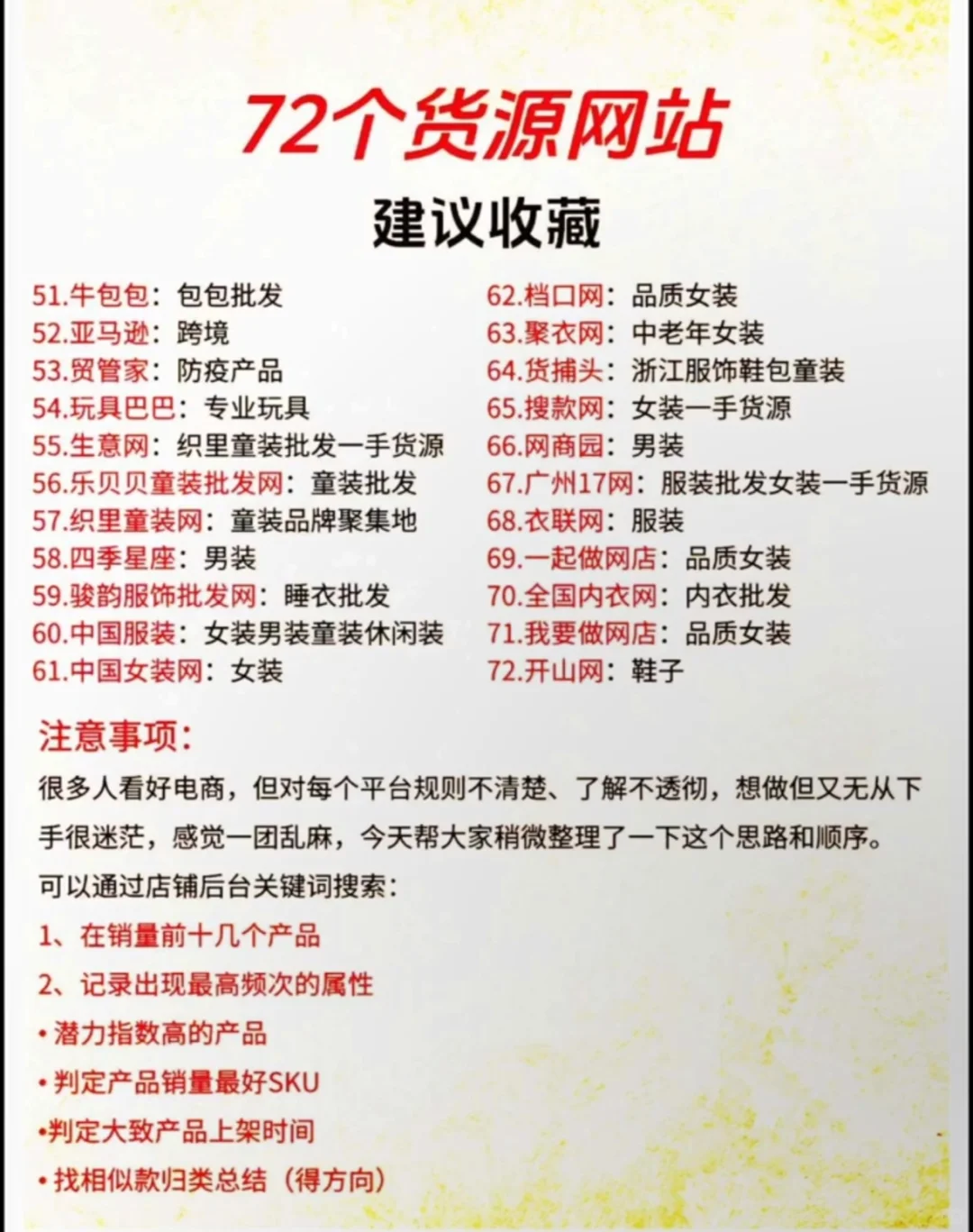 不要错过！72个干货满满的货源网站
