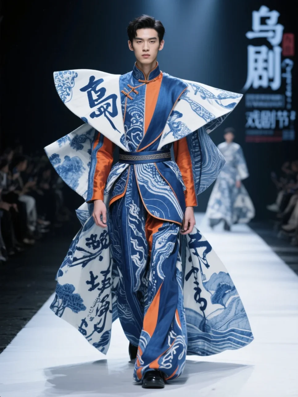 AI时装秀|非遗蓝印花布系列