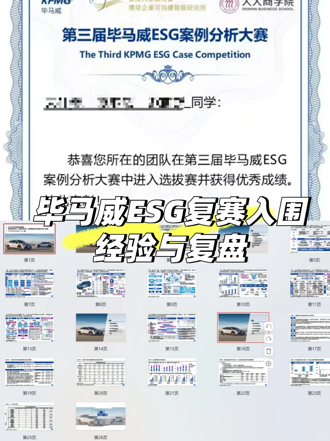 毕马威ESG TOP100经验与复盘