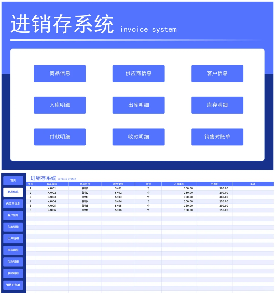 仓库进销存管理系统 采购出入库库存财务报
