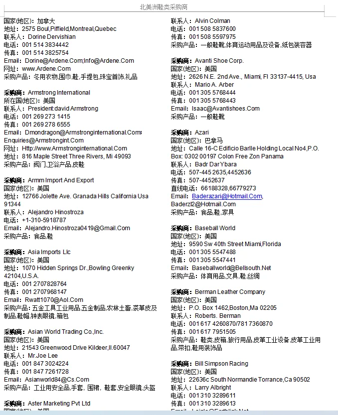 广交会全球采购商名录